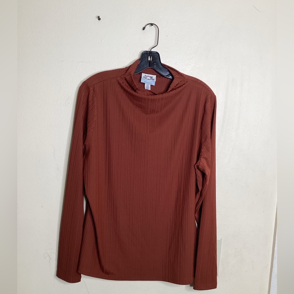 Future Collective Reese Blutstein Women's Brown Long Sleeve Shirt
